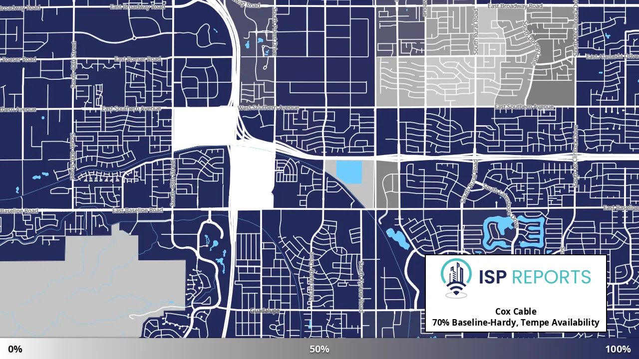 Baseline-Hardy, Tempe, AZ map of internet availability