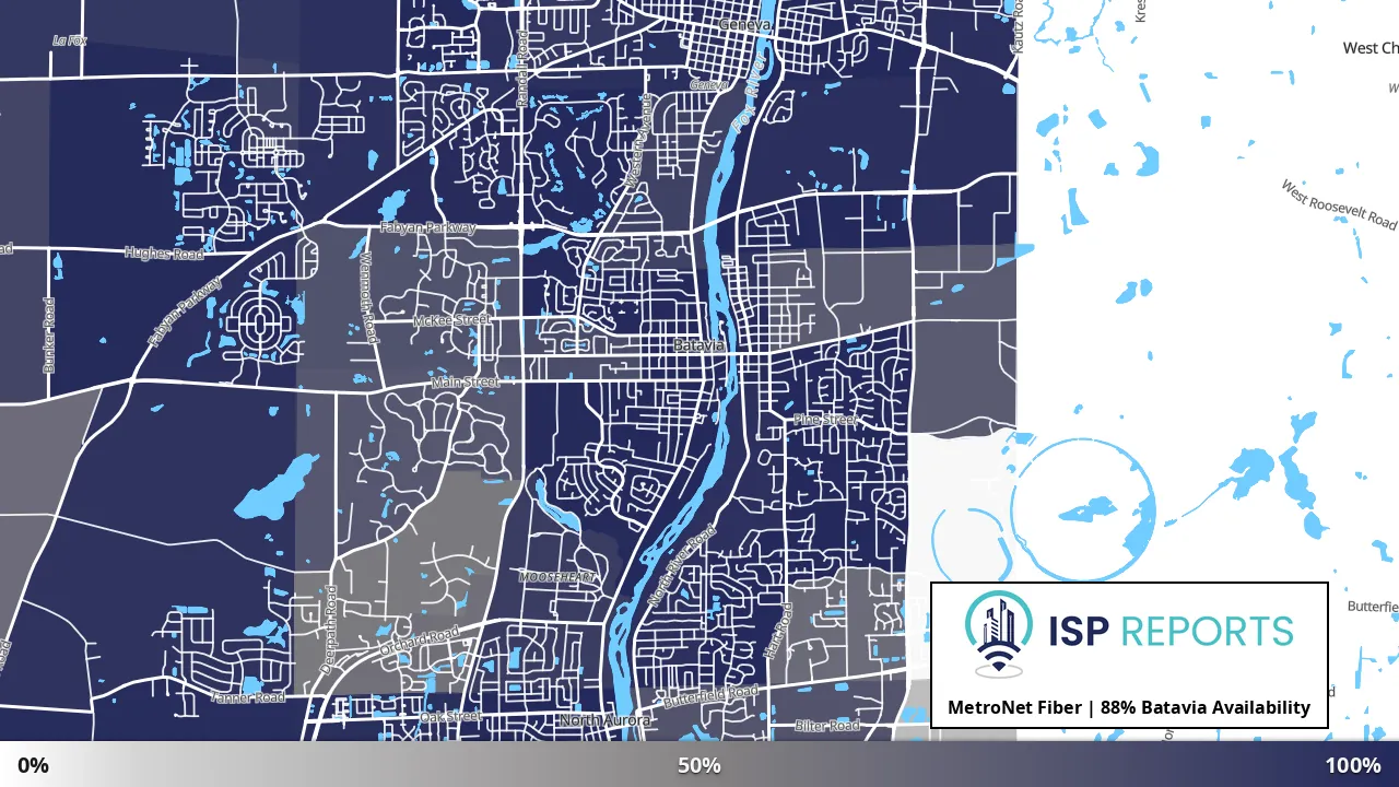 Batavia, IL map of internet availability