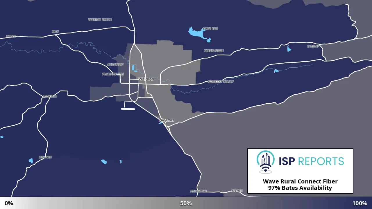 Bates, AR map of internet availability
