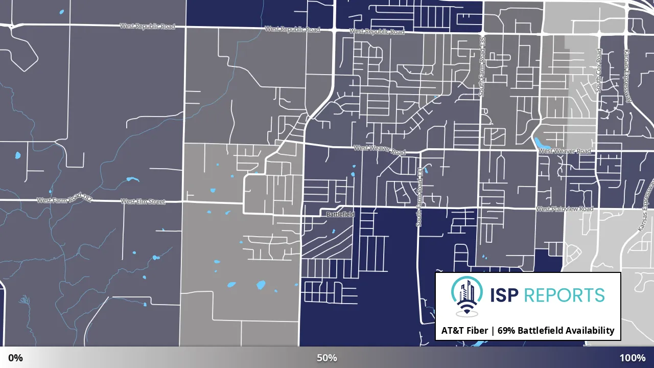 Battlefield, MO map of internet availability