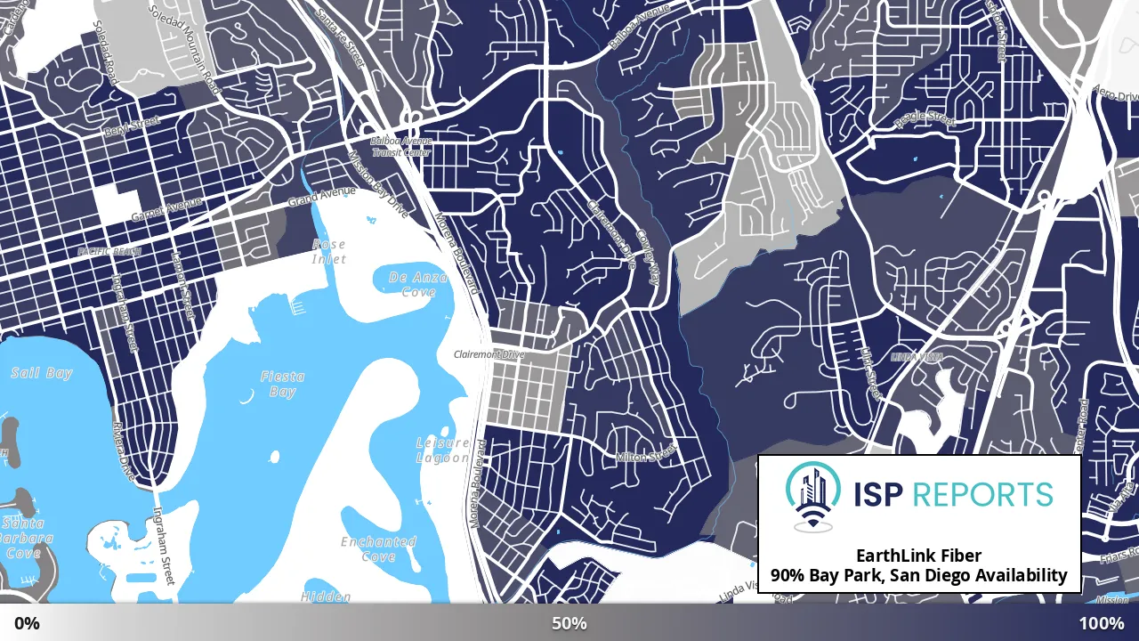 Bay Park, San Diego, CA map of internet availability