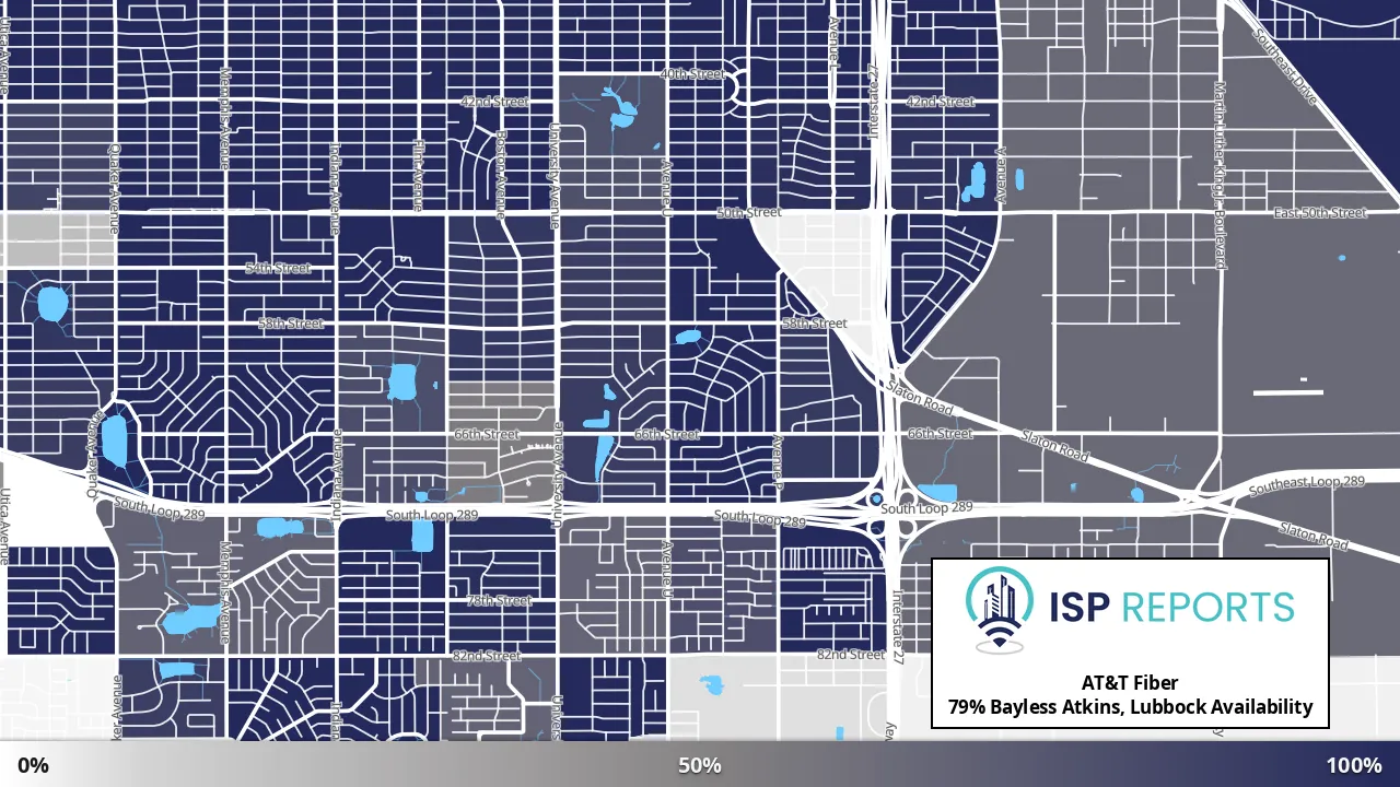 Bayless Atkins, Lubbock, TX map of internet availability