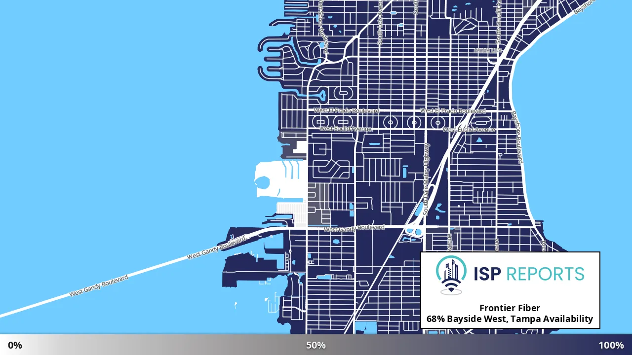 Bayside West, Tampa, FL map of internet availability