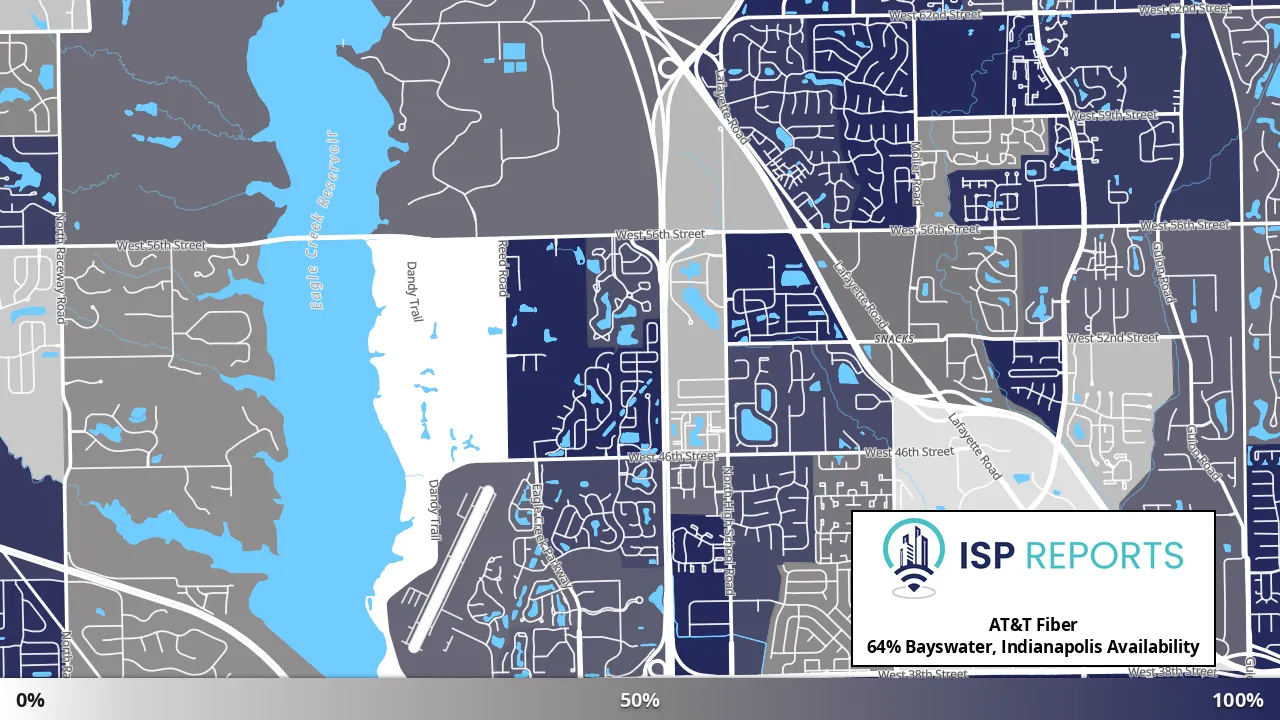 Bayswater, Indianapolis, IN map of internet availability