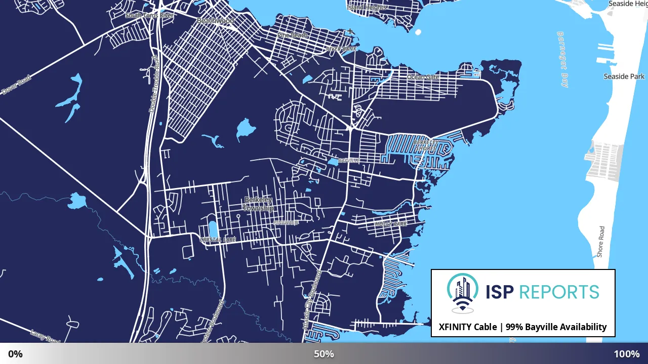 Bayville, NJ map of internet availability