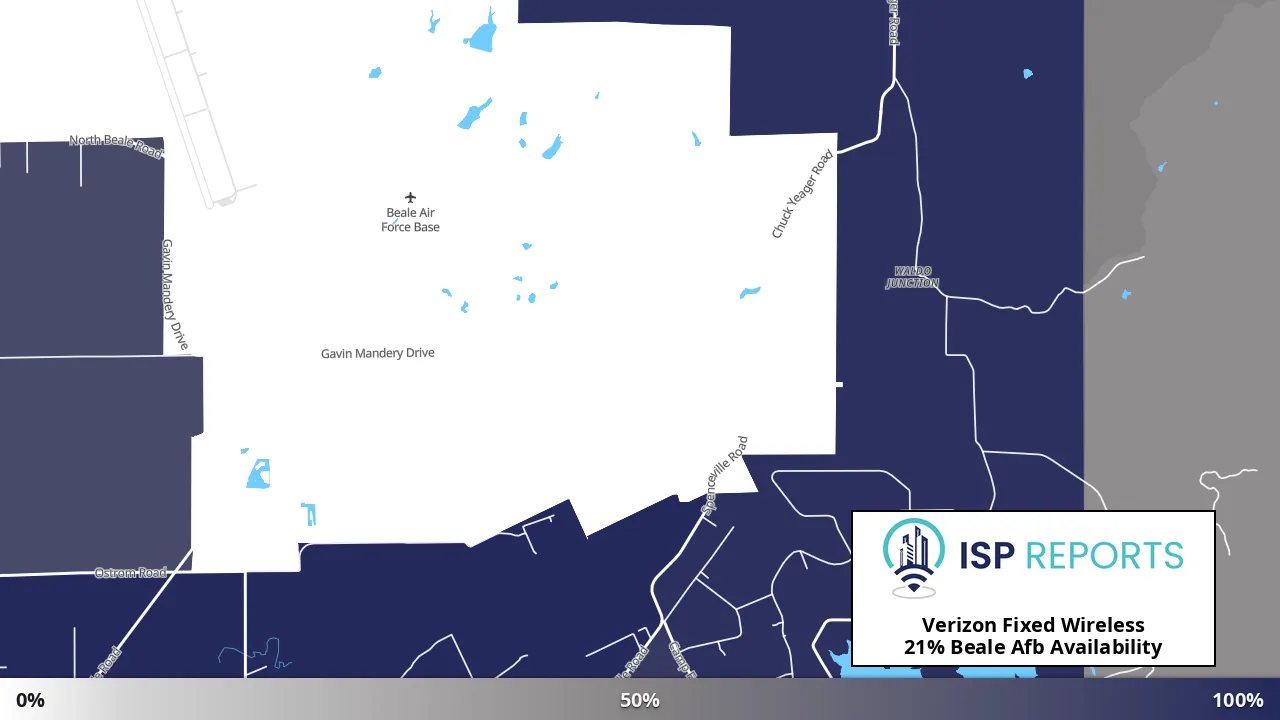 Beale Afb, CA map of internet availability