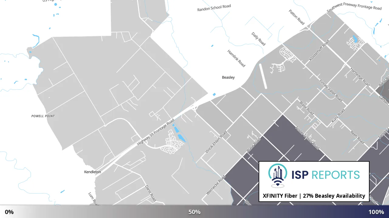 Beasley, TX map of internet availability