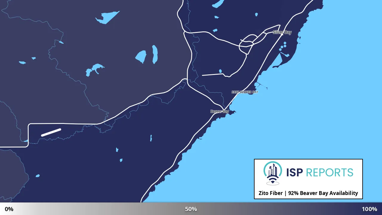Beaver Bay, MN map of internet availability