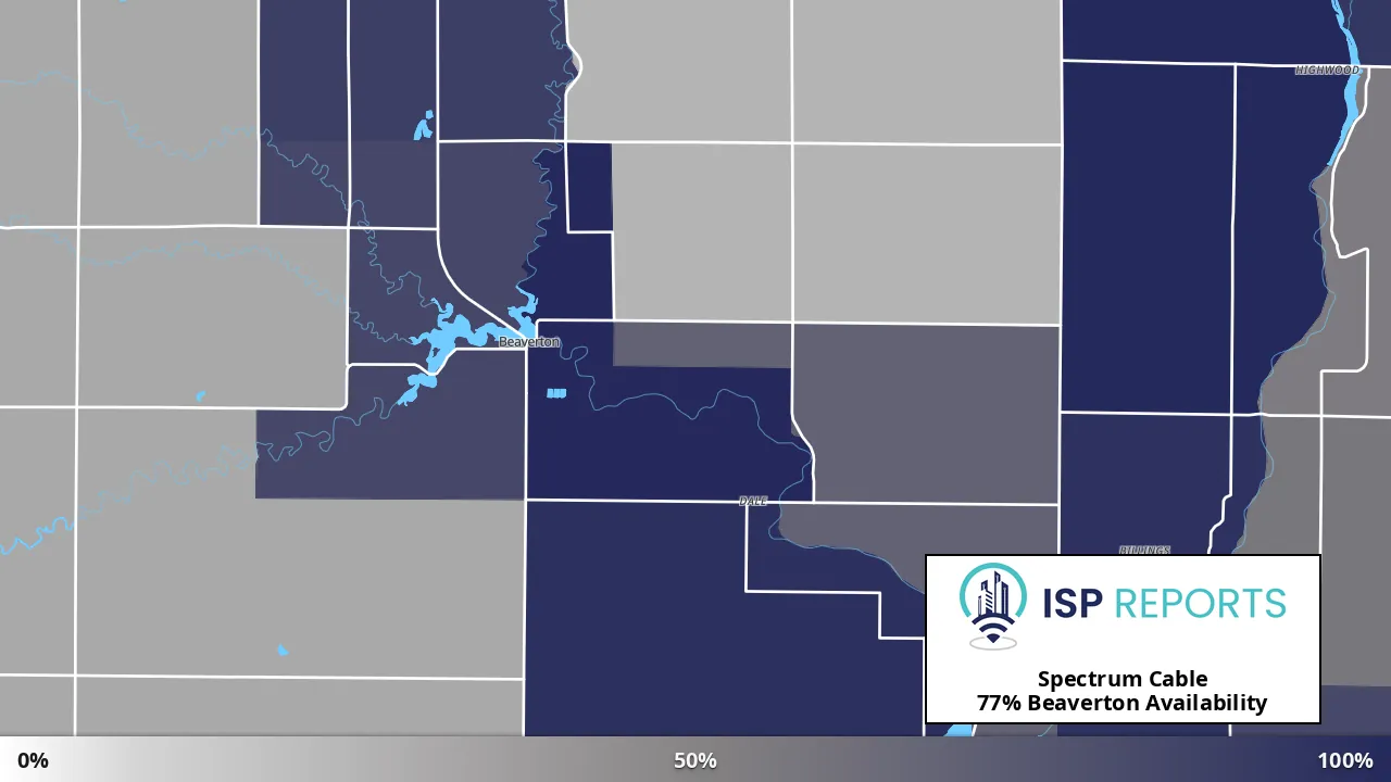 Beaverton, MI map of internet availability