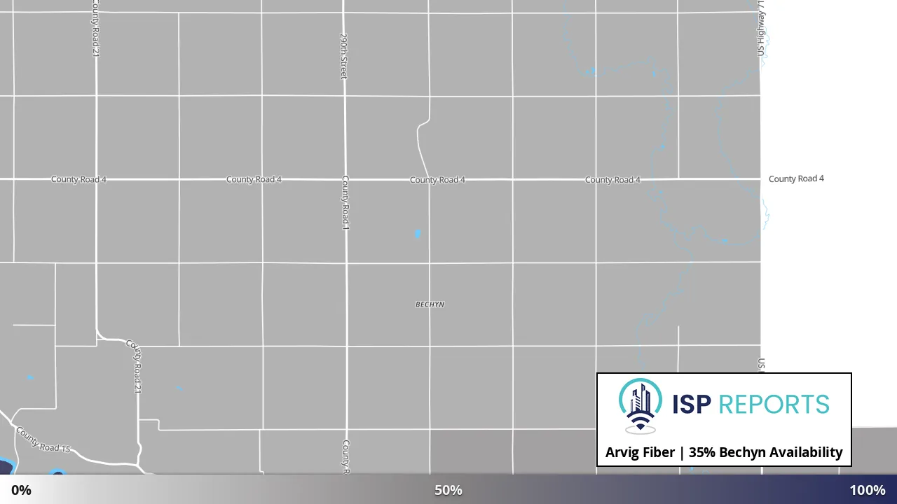 Bechyn, MN map of internet availability