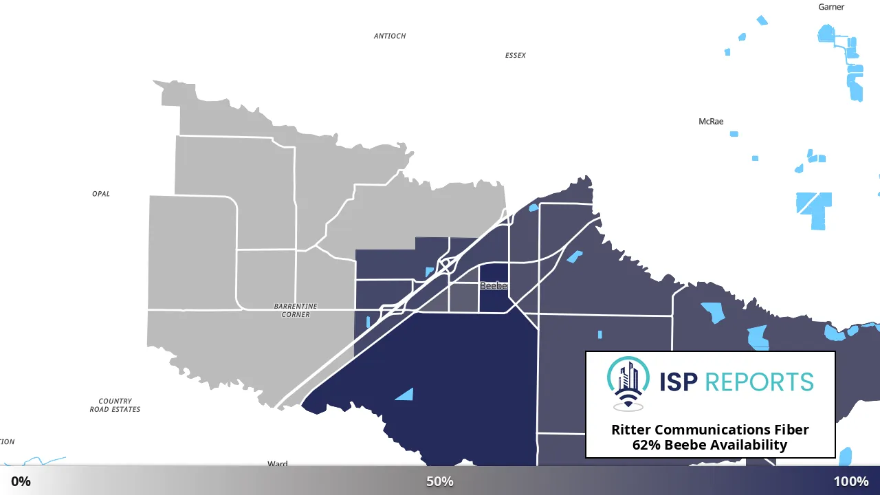 Beebe, AR map of internet availability