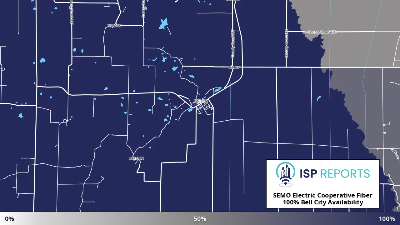 Bell City, MO map of internet availability