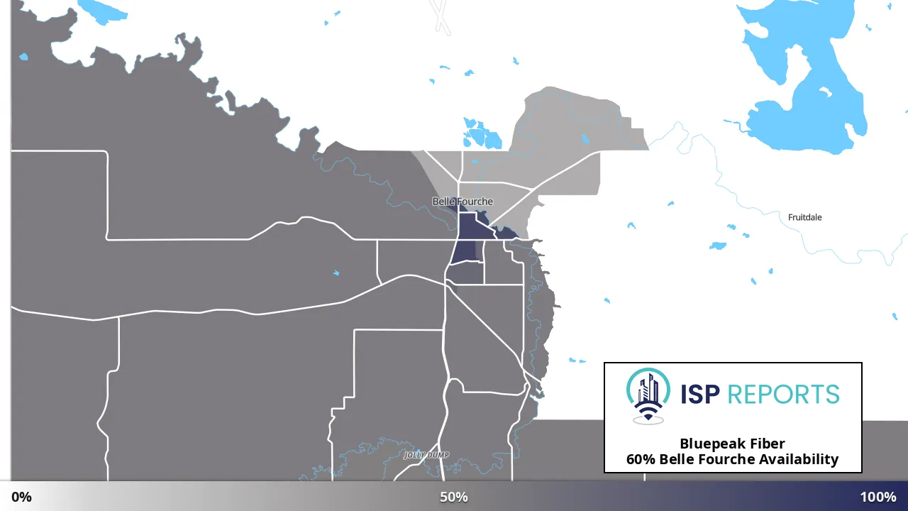 Belle Fourche, SD map of internet availability