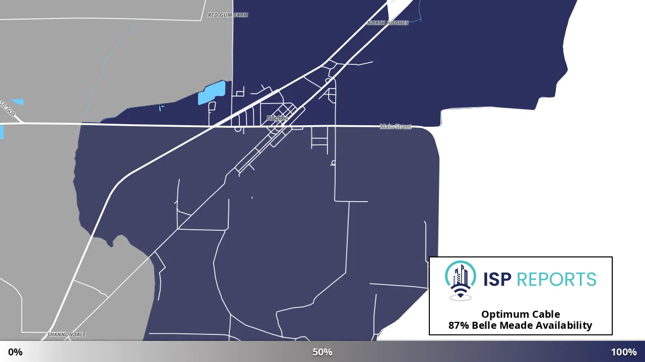 Belle Meade, AR map of internet availability
