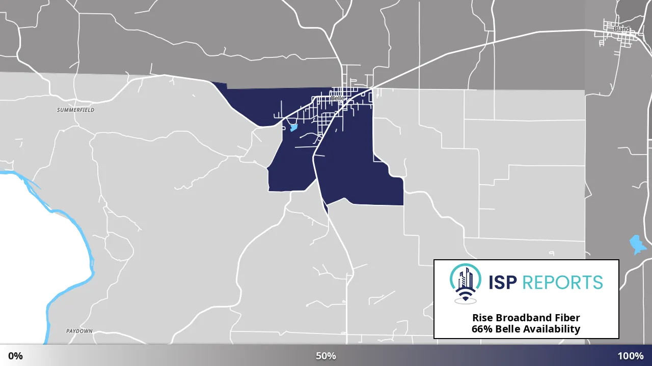 Belle, MO map of internet availability