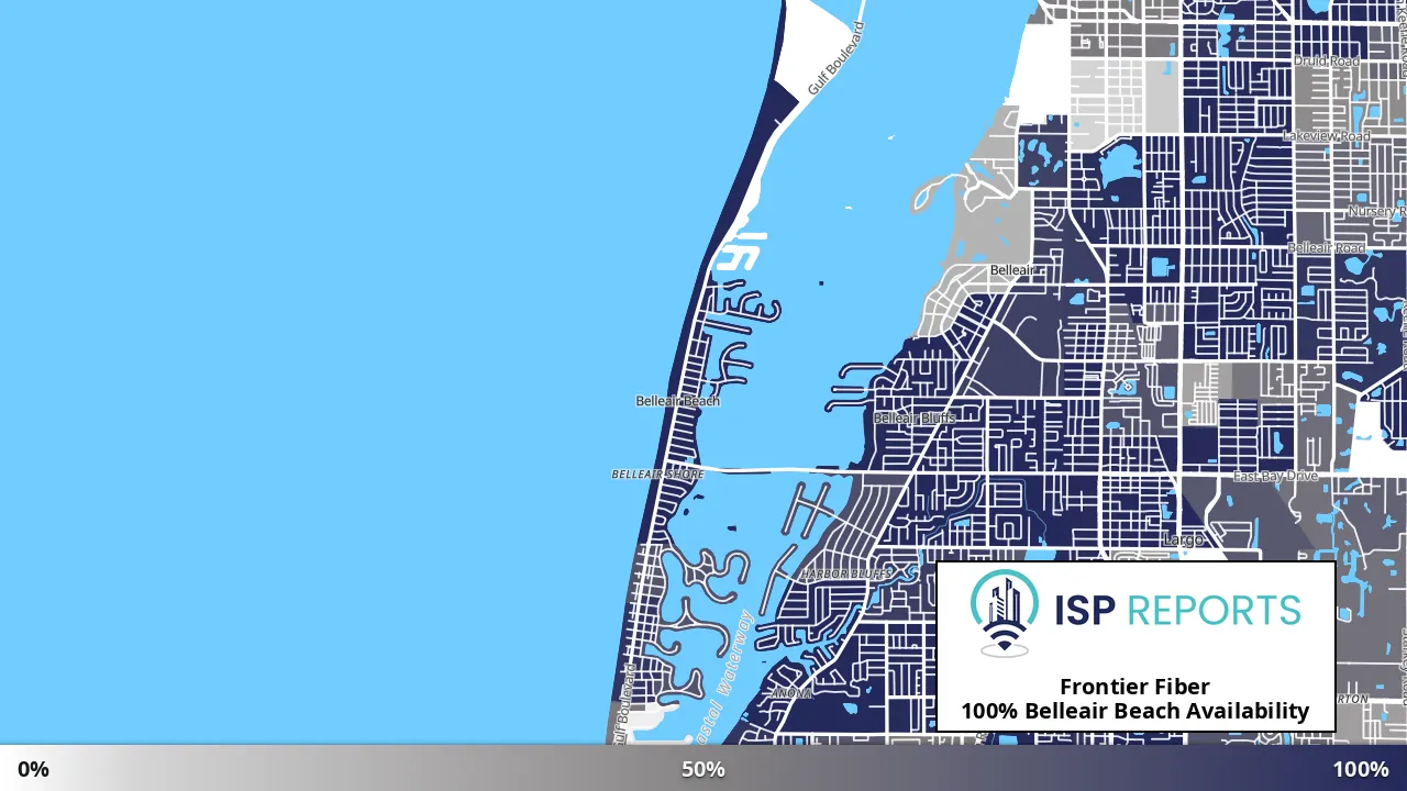 Belleair Beach, FL map of internet availability