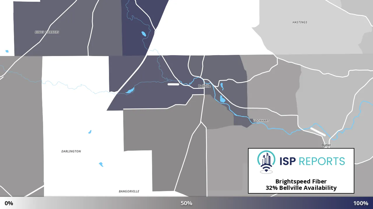 Bellville, OH map of internet availability