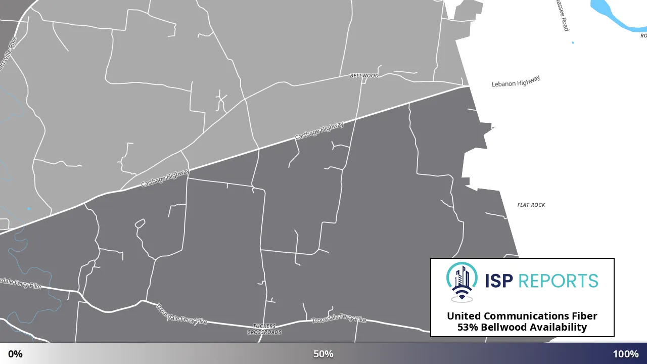 Bellwood, TN map of internet availability