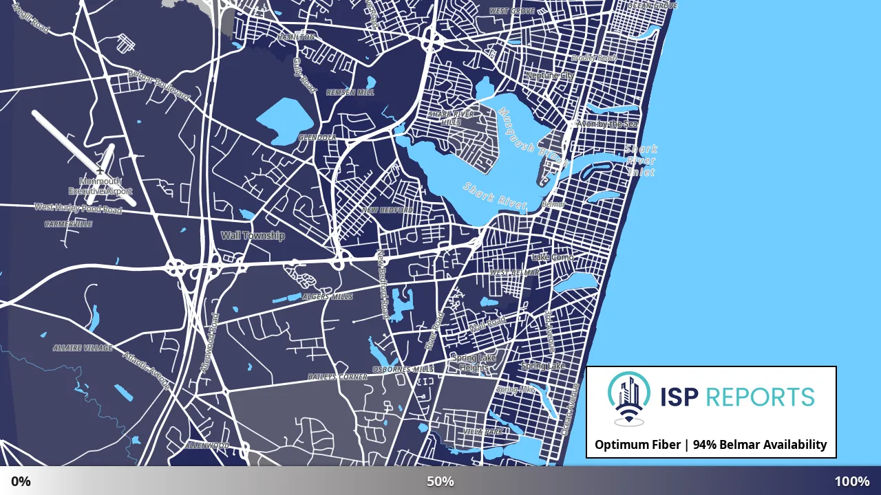 Belmar, NJ map of internet availability