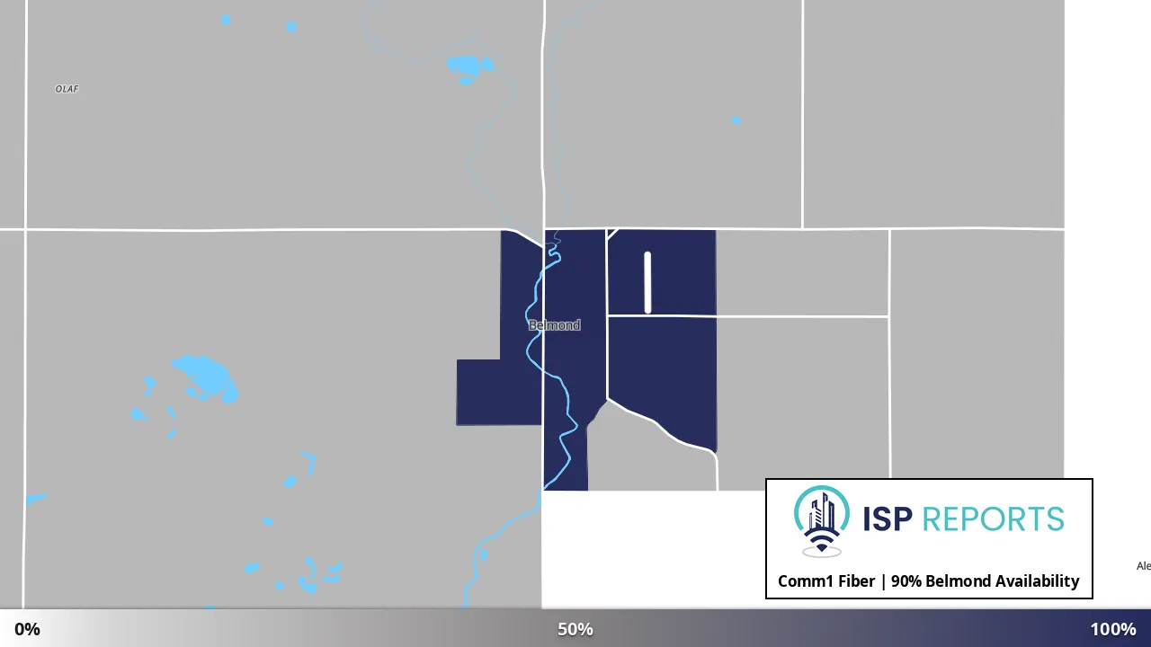 Belmond, IA map of internet availability