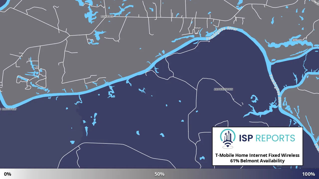 Belmont, AL map of internet availability