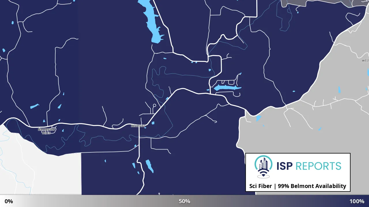 Belmont, IN map of internet availability