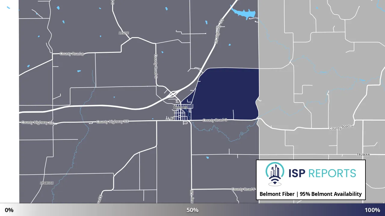 Belmont, WI map of internet availability