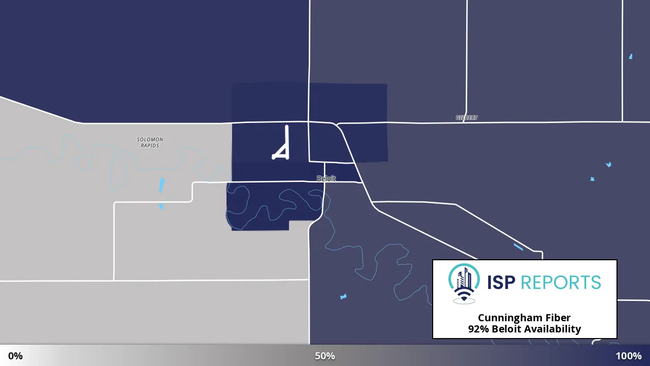Beloit, KS map of internet availability