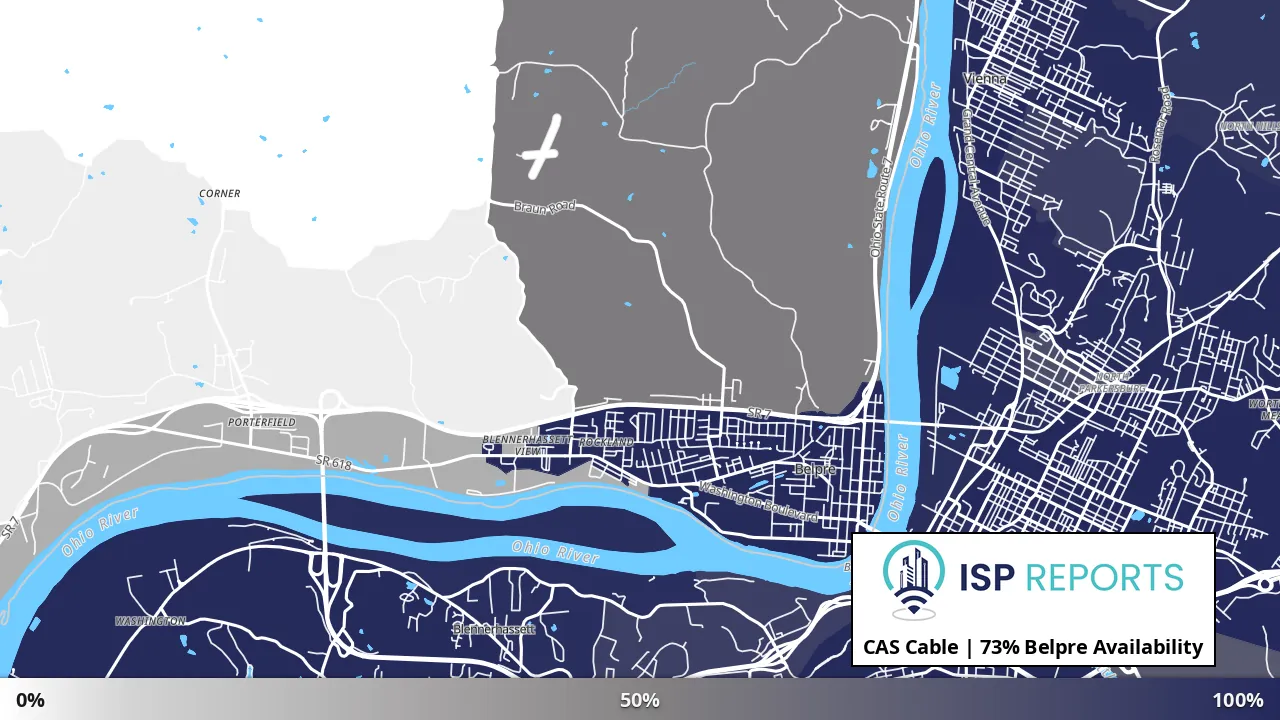 Belpre, OH map of internet availability