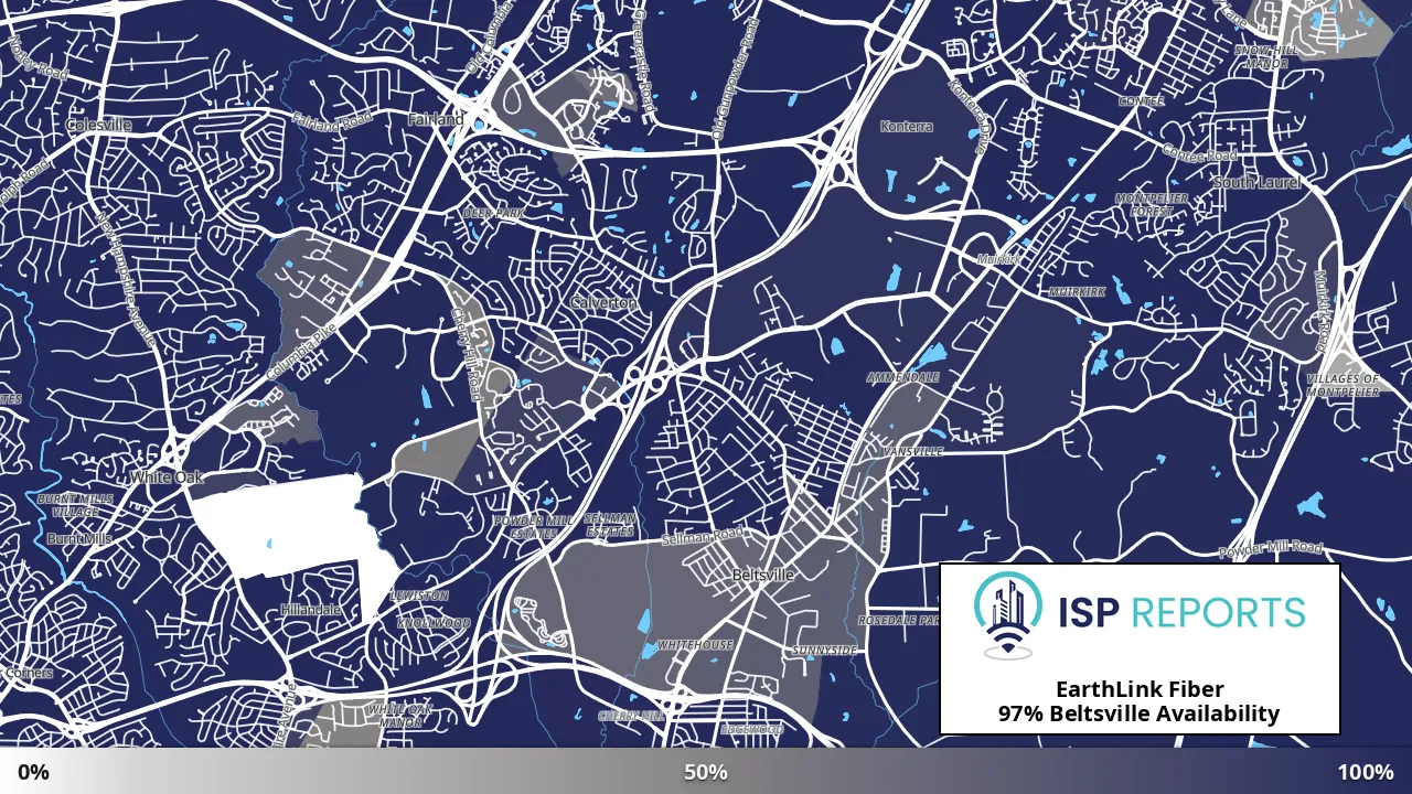 Beltsville, MD map of internet availability