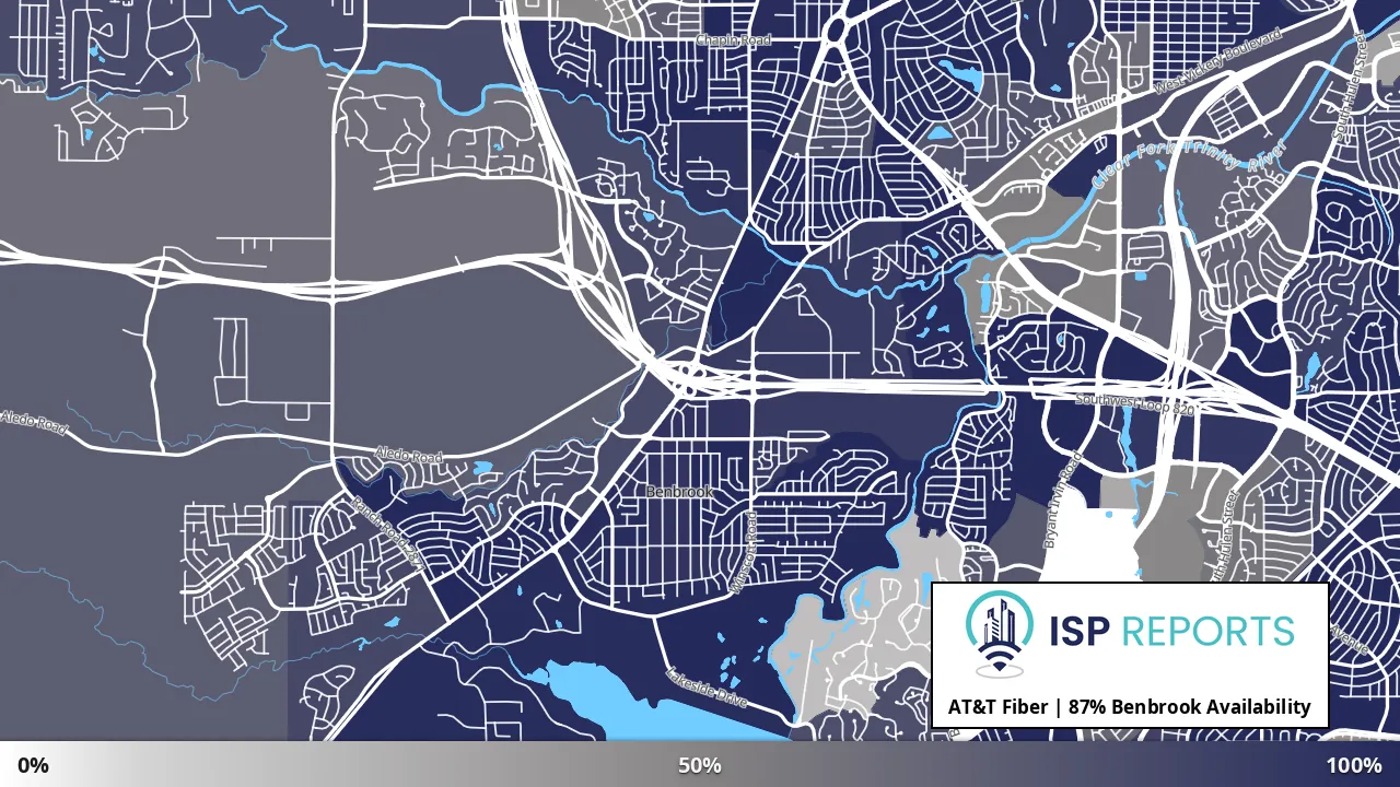 Benbrook, TX map of internet availability
