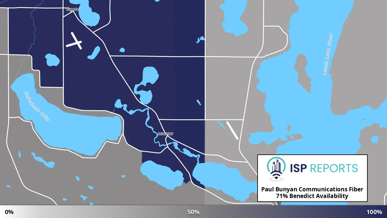Benedict, MN map of internet availability