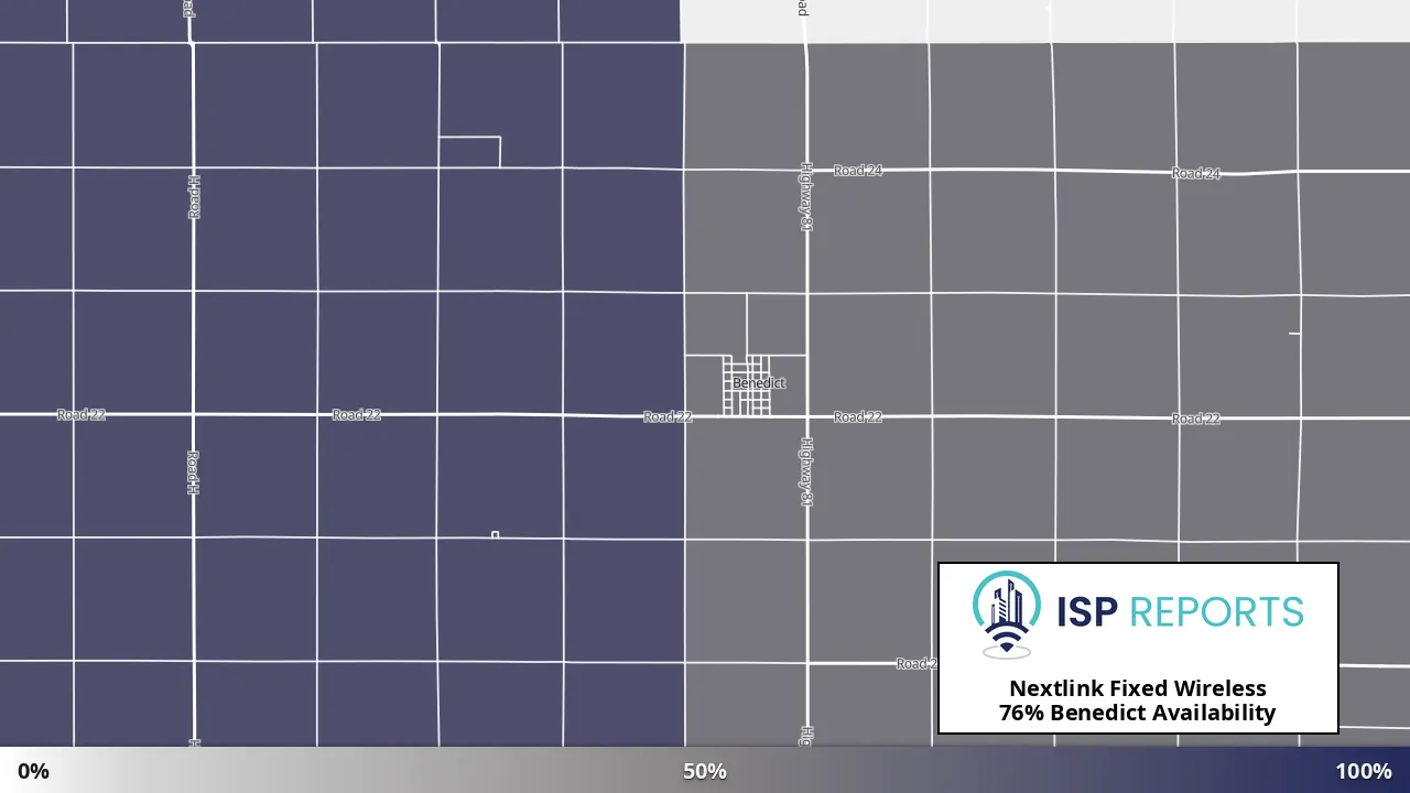 Benedict, NE map of internet availability