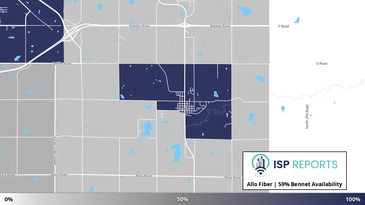 Bennet, NE map of internet availability