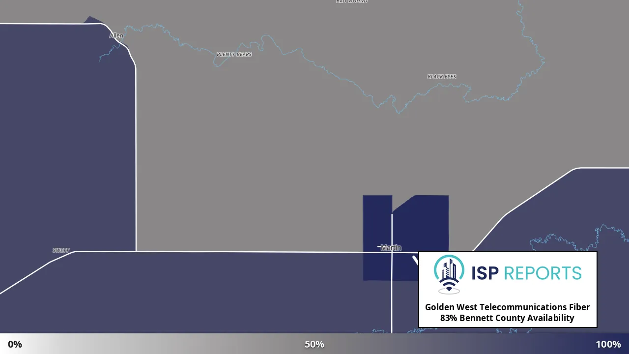 Bennett County, SD map of internet availability