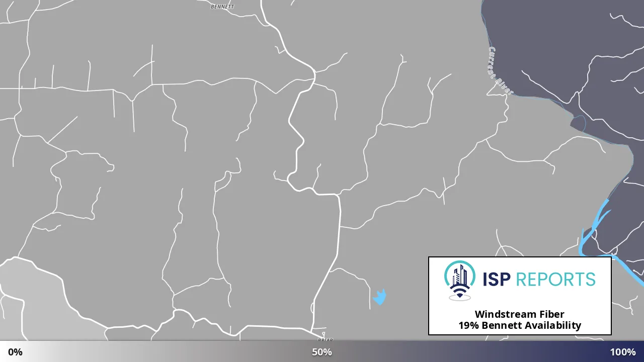 Bennett, MO map of internet availability
