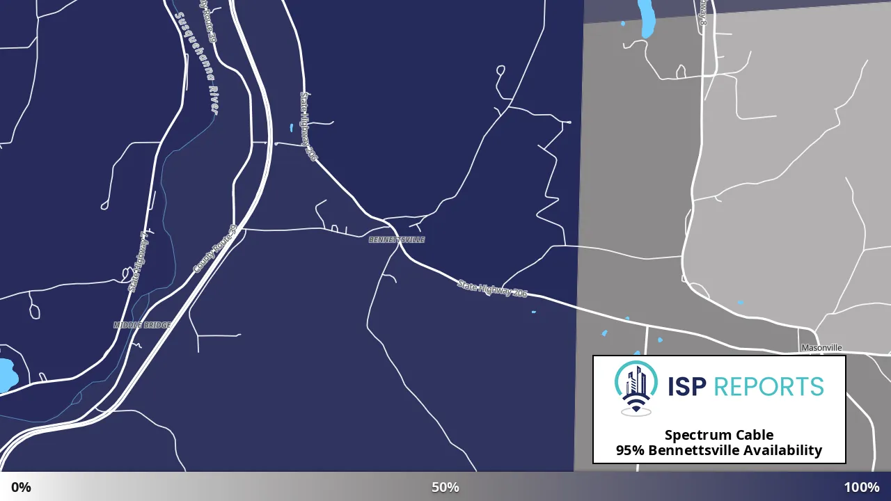 Bennettsville, NY map of internet availability
