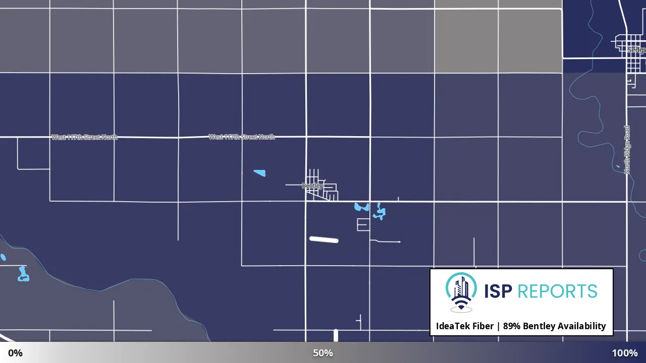 Bentley, KS map of internet availability