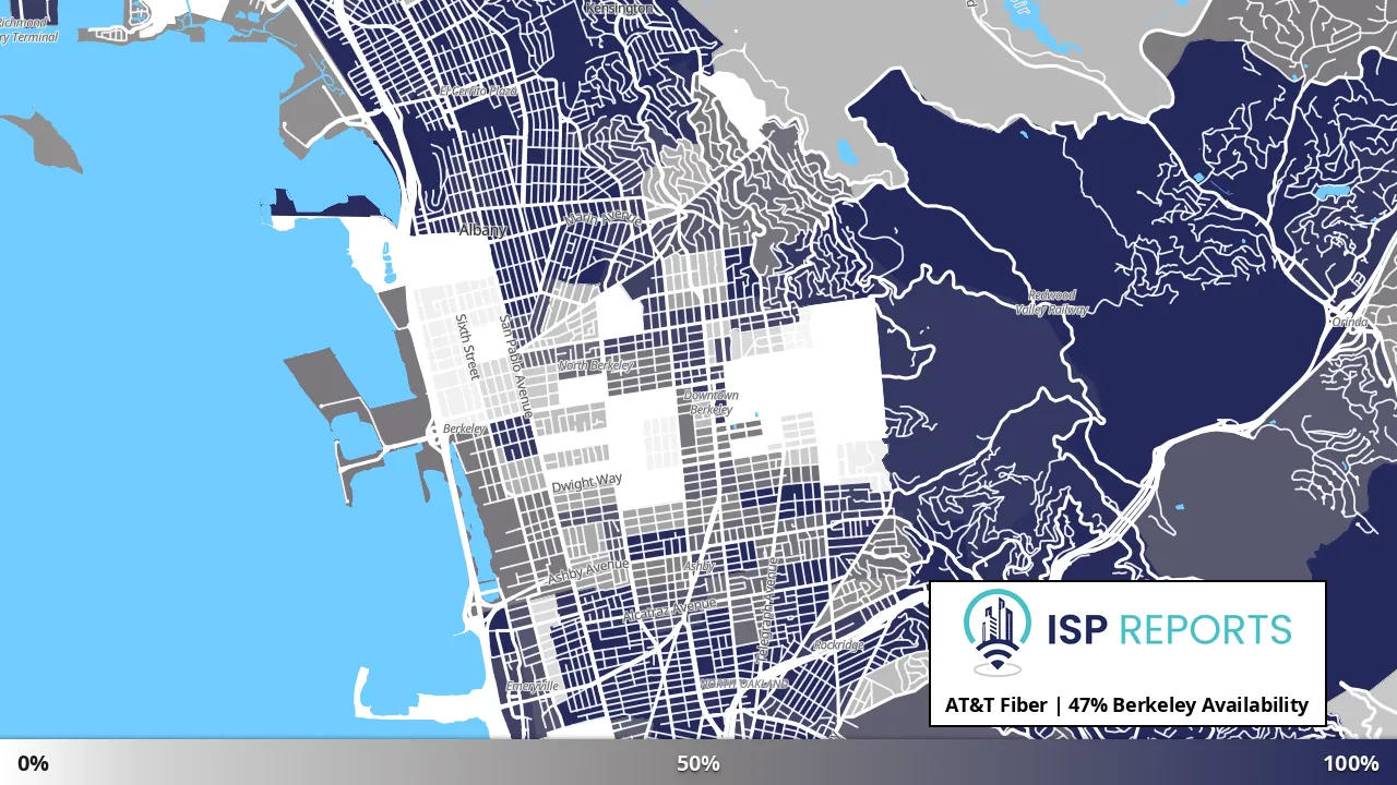 Berkeley, CA map of internet availability