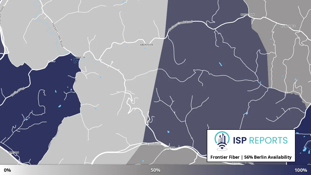 Berlin, WV map of internet availability