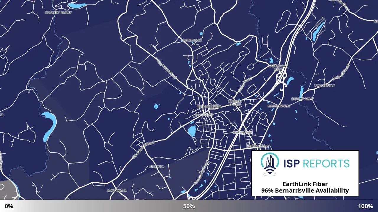 Bernardsville, NJ map of internet availability