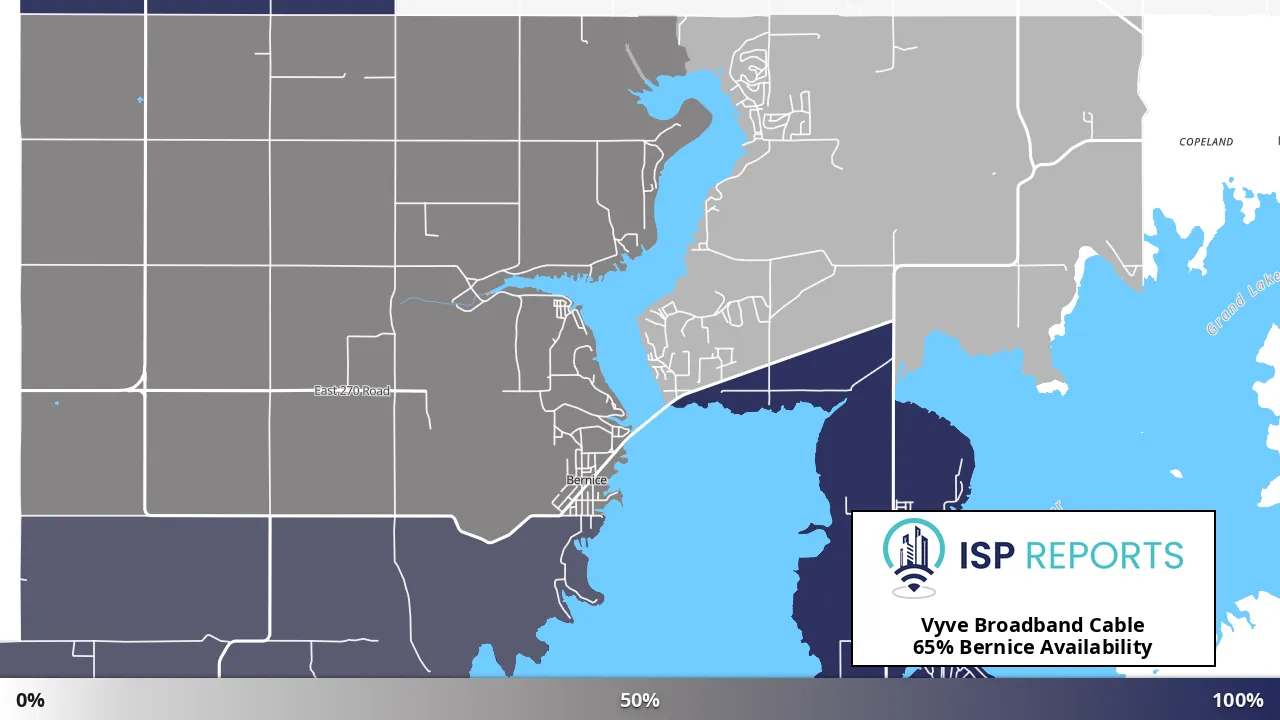 Bernice, OK map of internet availability
