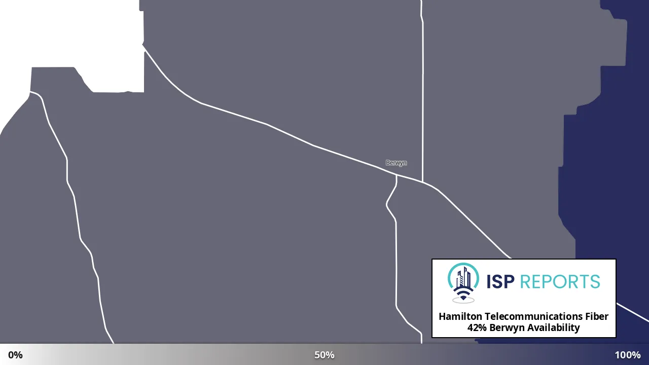 Berwyn, NE map of internet availability