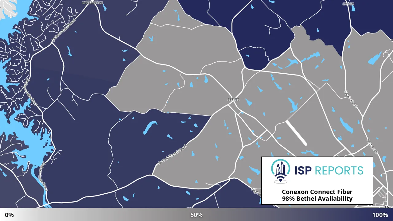 Bethel, GA map of internet availability