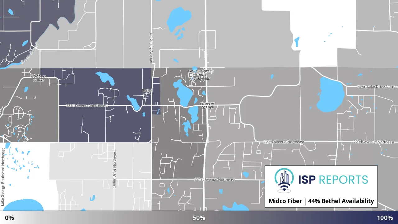 Bethel, MN map of internet availability