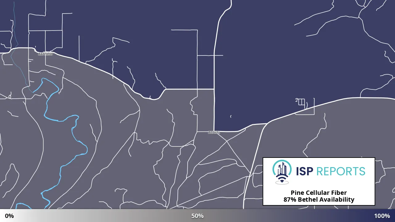 Bethel, OK map of internet availability
