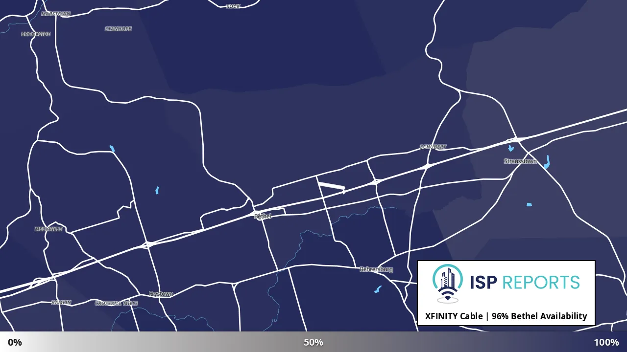 Bethel, PA map of internet availability