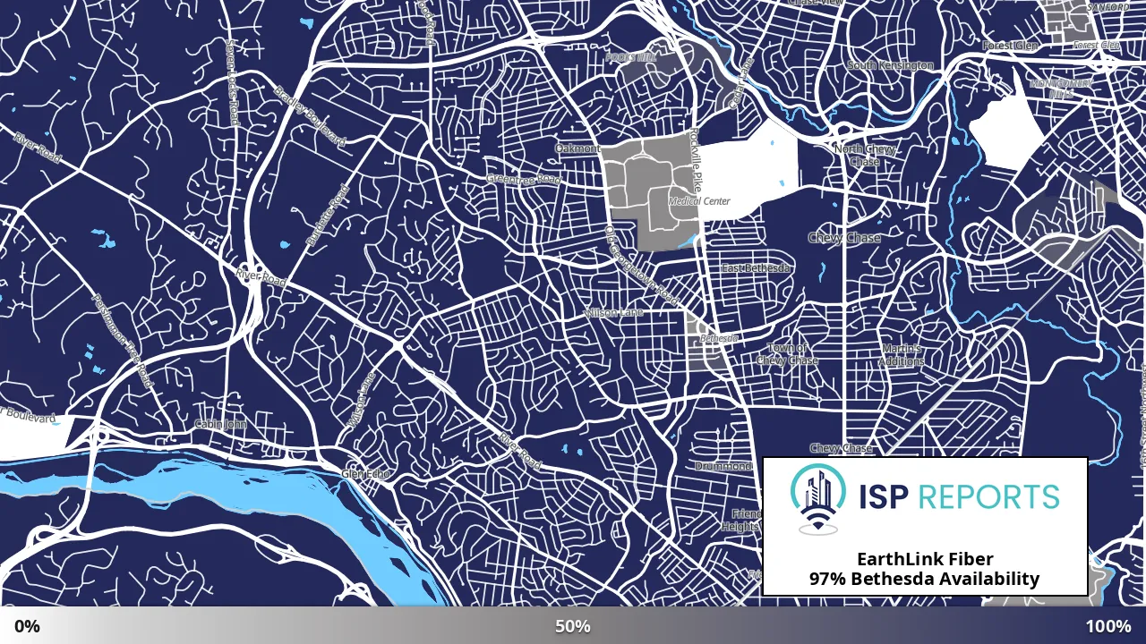 Bethesda, MD map of internet availability