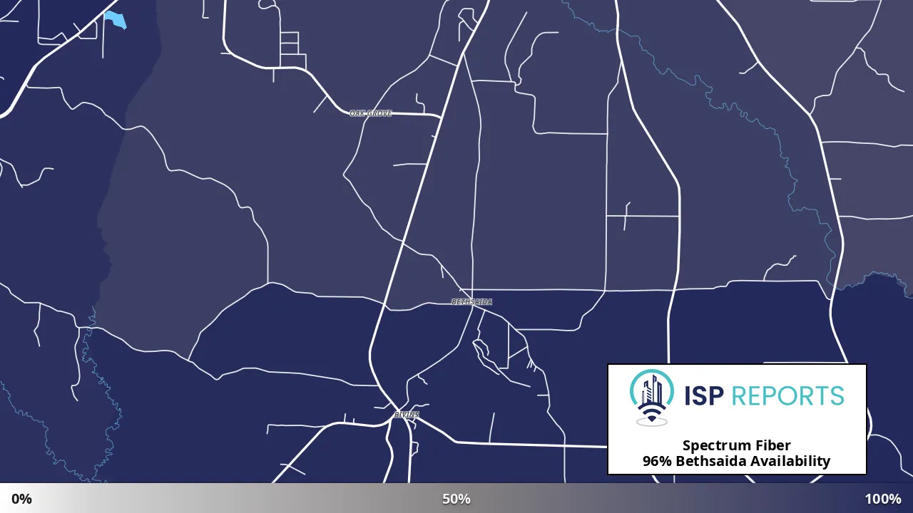 Bethsaida, TX map of internet availability