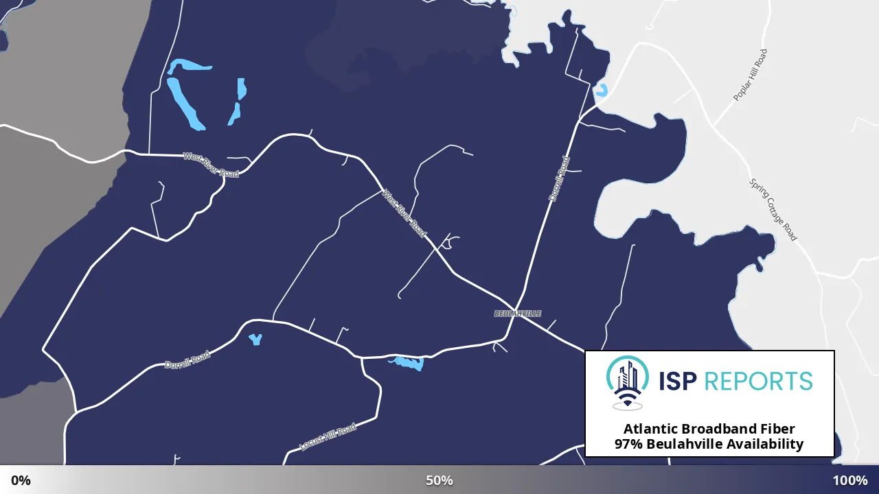 Beulahville, VA map of internet availability